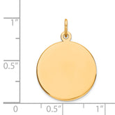 10K Plain .018 Gauge Circular Engravable Disc Charm